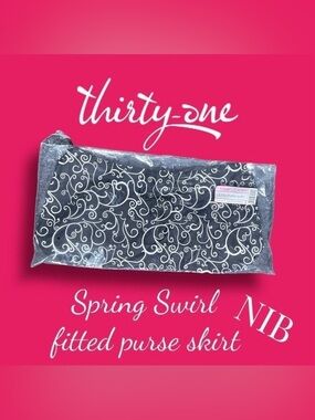 THIRTY One Fitted Purse Skirt Spring Swirl New in the Bag Black White